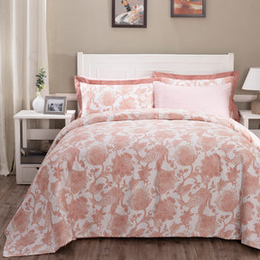 Art Nouveau Mabel Red Plain &amp; Printed Reversible 100% Cotton Super Soft Duvet Cover with Pillow Case