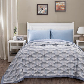 Art Nouveau Emerson Summer AC Quilt/Quilted Bed Cover/Comforter Blue