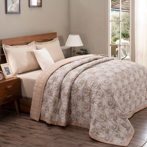 Art Nouveau Evan Brown 6PC Quilt/Quilted Bed Cover Set