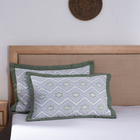 Global Atelier Demon Dash Blue Machine Quilted 2PC Pillow Sham Set