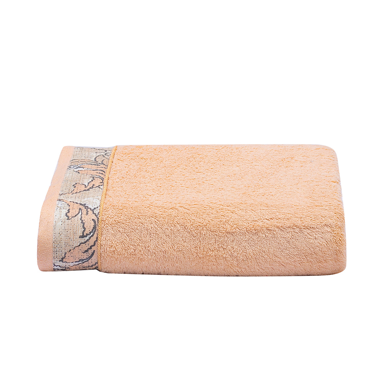 Nostalgic Attire Deco Petal Orange Antimicrobial Antifungal Super Absorbent &amp; Soft Towel