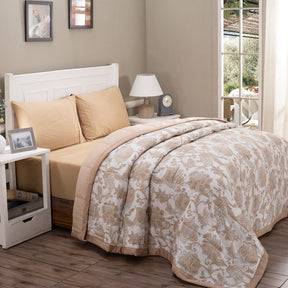 Art Nouveau Mabel Summer AC Quilt/Quilted Bed Cover/Comforter Neutral