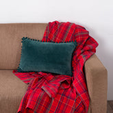 Christmas Ivy Green Solid Velvet 1 Pc Cushion Cover