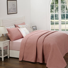 Eliott Pink 8PC Quilt/Quilted Bed Cover Set