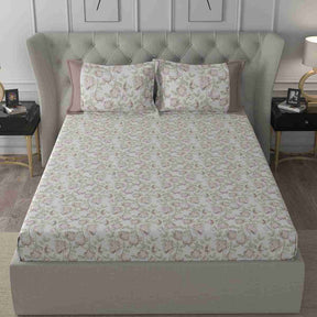 Regency Abigail Printed 210TC 100 %Cotton Neutral Bed Sheet