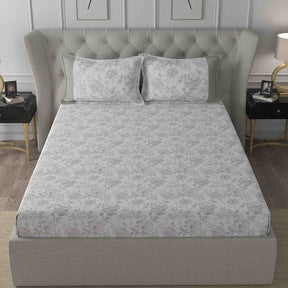 Regency Alicia Printed 210TC 100 %Cotton Neutral Bed Sheet