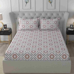 Regency Adley Printed 144TC 100 %Cotton Red Bed Sheet