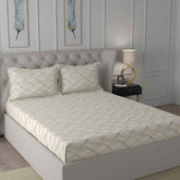 Regency Naple Printed 144TC 100 %Cotton Neutral Bed Sheet