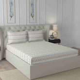 Regency Amanda Printed 144TC 100 %Cotton Neutral Bed Sheet