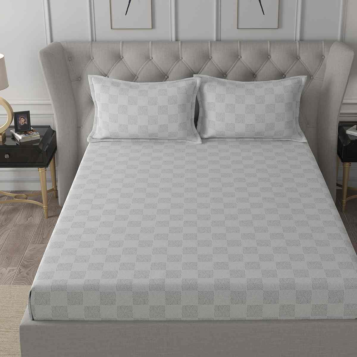 Regency Juliana Printed 144TC 100 %Cotton Grey Bed Sheet