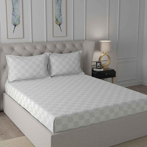Regency Juliana Printed 144TC 100 %Cotton Grey Bed Sheet