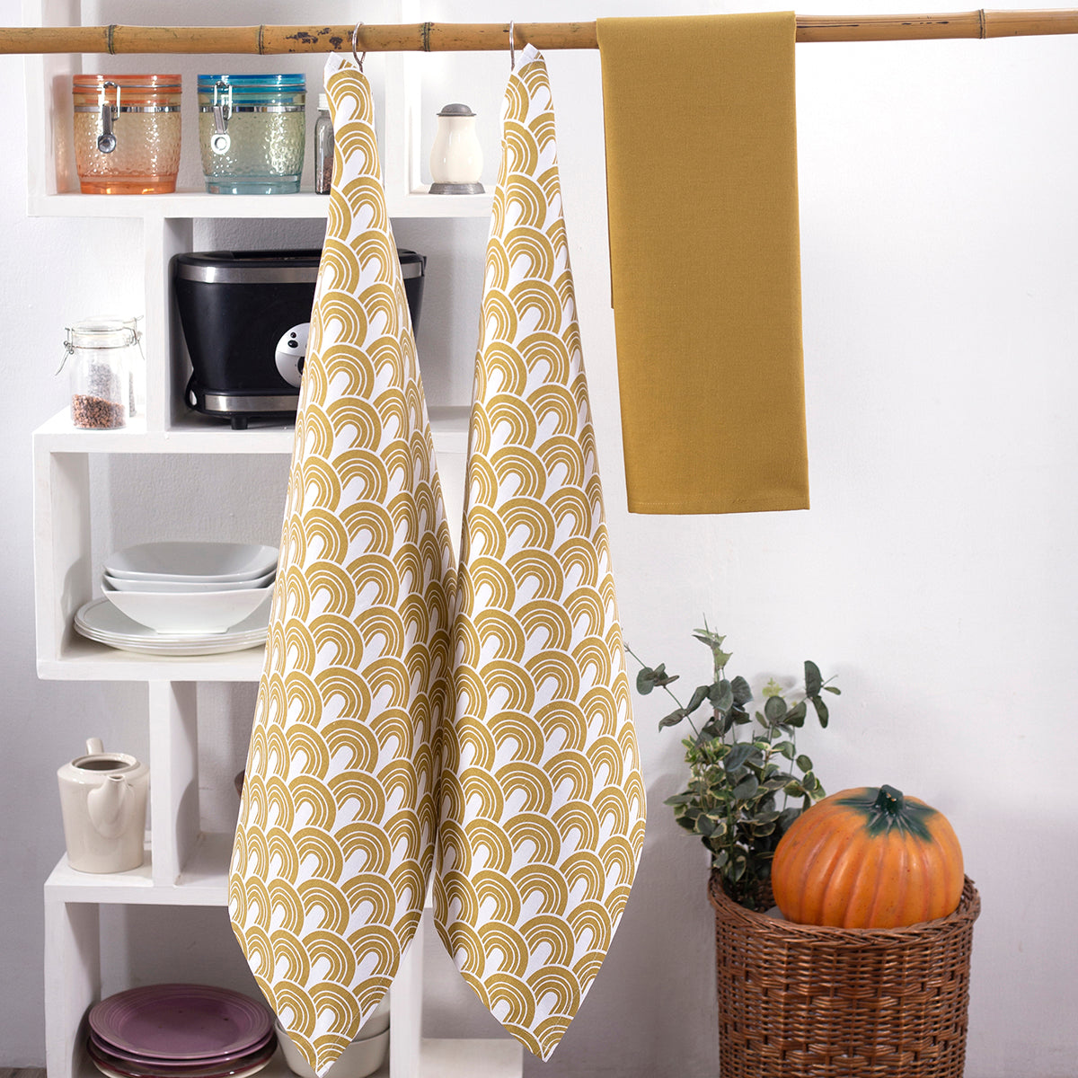 Deco Dawn / Solid Gold 3 Pc Kitchen Towel