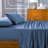Slumber Plain Easy Care Percale 100% Cotton Saxsony Blue Crisp Bed Sheet