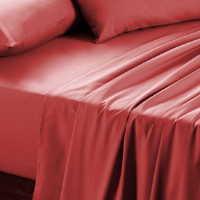 Slumber Plain Easy Care Percale 100% Cotton Cinnabar Crisp Bed Sheet