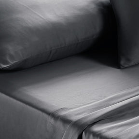 Viola Plain 100% Cotton Sateen Smoked Grey Bed Sheet