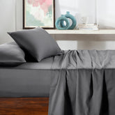 Viola Plain 100% Cotton Sateen Smoked Grey Bed Sheet