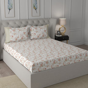 Hermosa Exotic Bouquet Bloomington Red Bed Sheet with Pillow Case