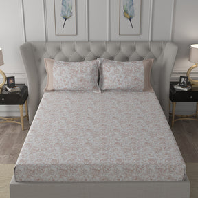 Hermosa Exotic Bouquet Wonderland Red Bed Sheet with Pillow Case