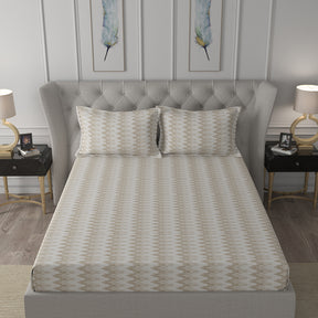Hermosa Exotic Bouquet Asher Neutral Bed Sheet with Pillow Case