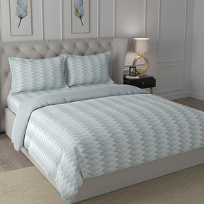 Hermosa Exotic Bouquet Asher Blue 4 Pc Quilt/Quilted Bed Cover Set