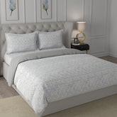 Hermosa Exotic Bouquet Atzi Blue 4 Pc Quilt/Quilted Bed Cover Set