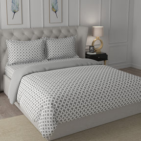 Hermosa Exotic Bouquet Elaine Grey 4 Pc Quilt/Quilted Bed Cover Set