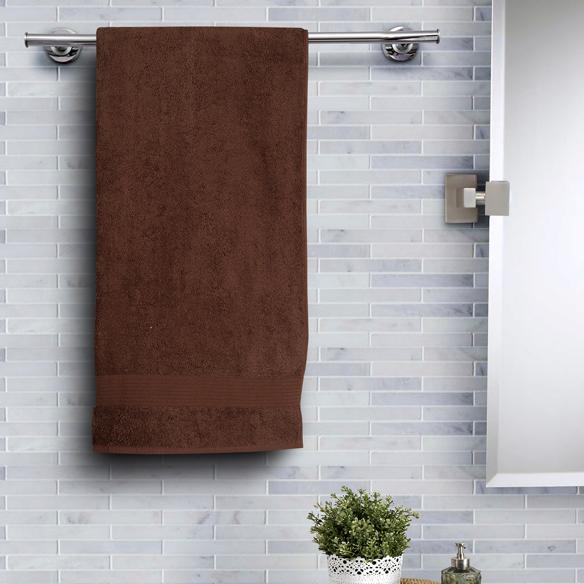 Jeneth Ultra-Soft and Highly Absorbent Cocoa Brown Bath Towel