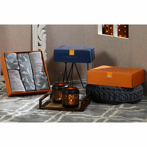 Backyard Patio Rustic Leaf Bed Bath Set Grey