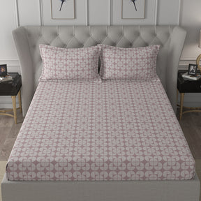 Backyard Patio Raeni Printed 100%Cotton Red Bed Sheet with Pillow Covers