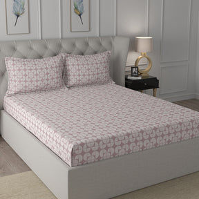 Backyard Patio Raeni Printed 100%Cotton Red Bed Sheet with Pillow Covers