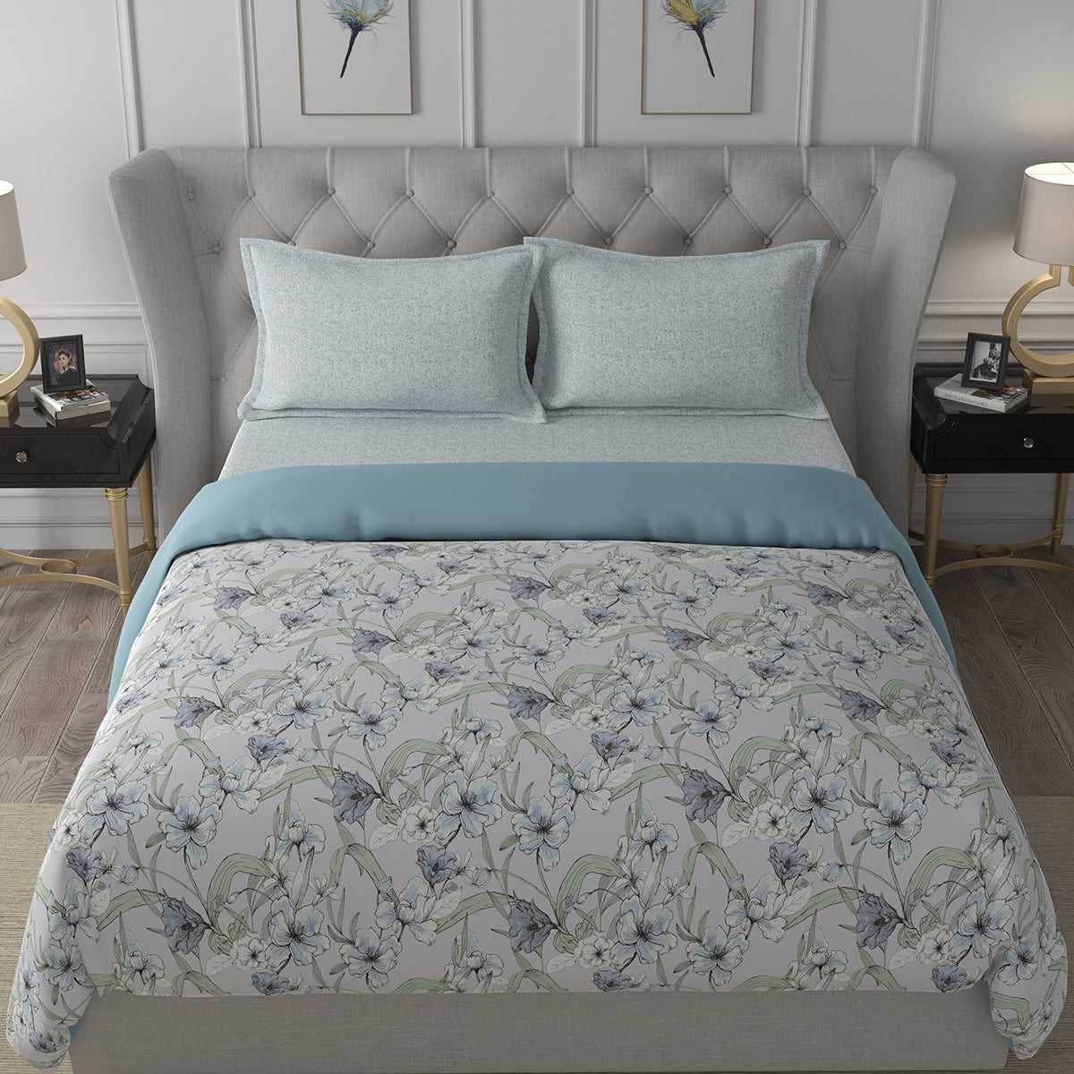 Backyard Patio Valencia Summer AC Quilt/Quilted Bed Cover/Comforter Aqua