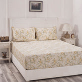 Florescence Denver Print Yellow Fitted Sheet With Pillow Covers