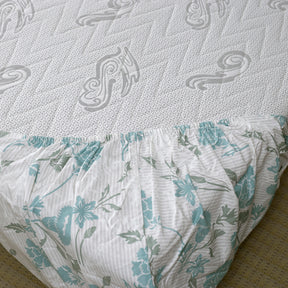 Florescence Briar Print Blue Fitted Sheet With Pillow Covers