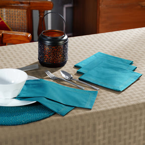 Dazzle Meghan Solid Teal 4PC Napkin Set With Box Packaging