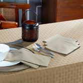 Dazzle Meghan Solid Linen 4PC Napkin Set With Box Packaging