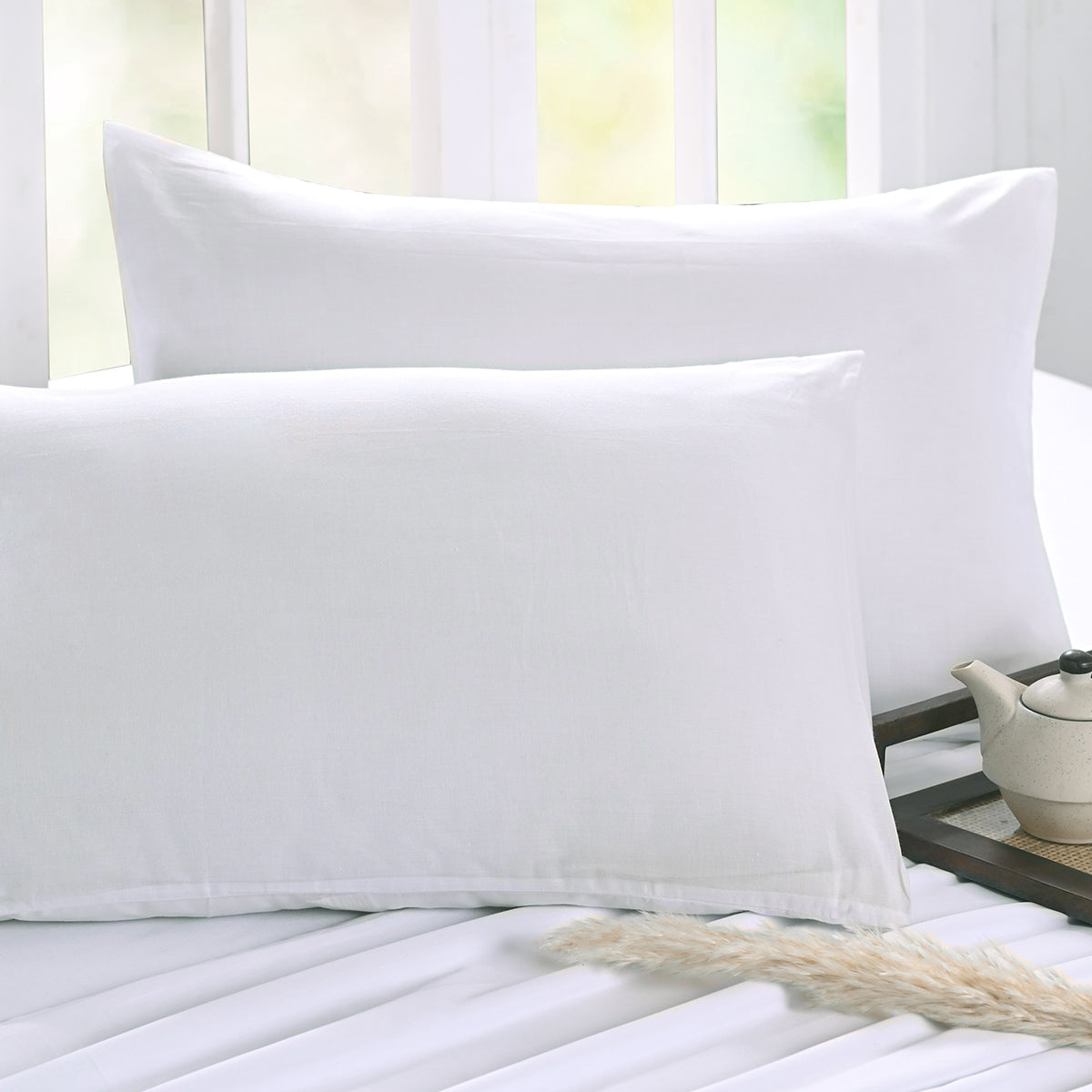 Essentials Dwell Solid White 2PC Pillow Sleeve