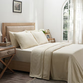 Blaize 100% Cotton Solid Weave Beige Bed Cover