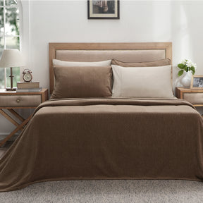 Blaize 100% Cotton Solid Weave Brown Bed Cover