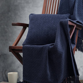 Blaize 100% Cotton Solid Weave Blue Cushion Cover