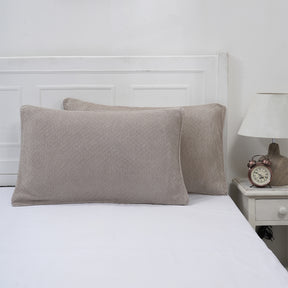 Blaize 100% Cotton Solid Weave Grey Pillow Sham Set