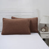 Blaize 100% Cotton Solid Weave Brown Pillow Sham Set