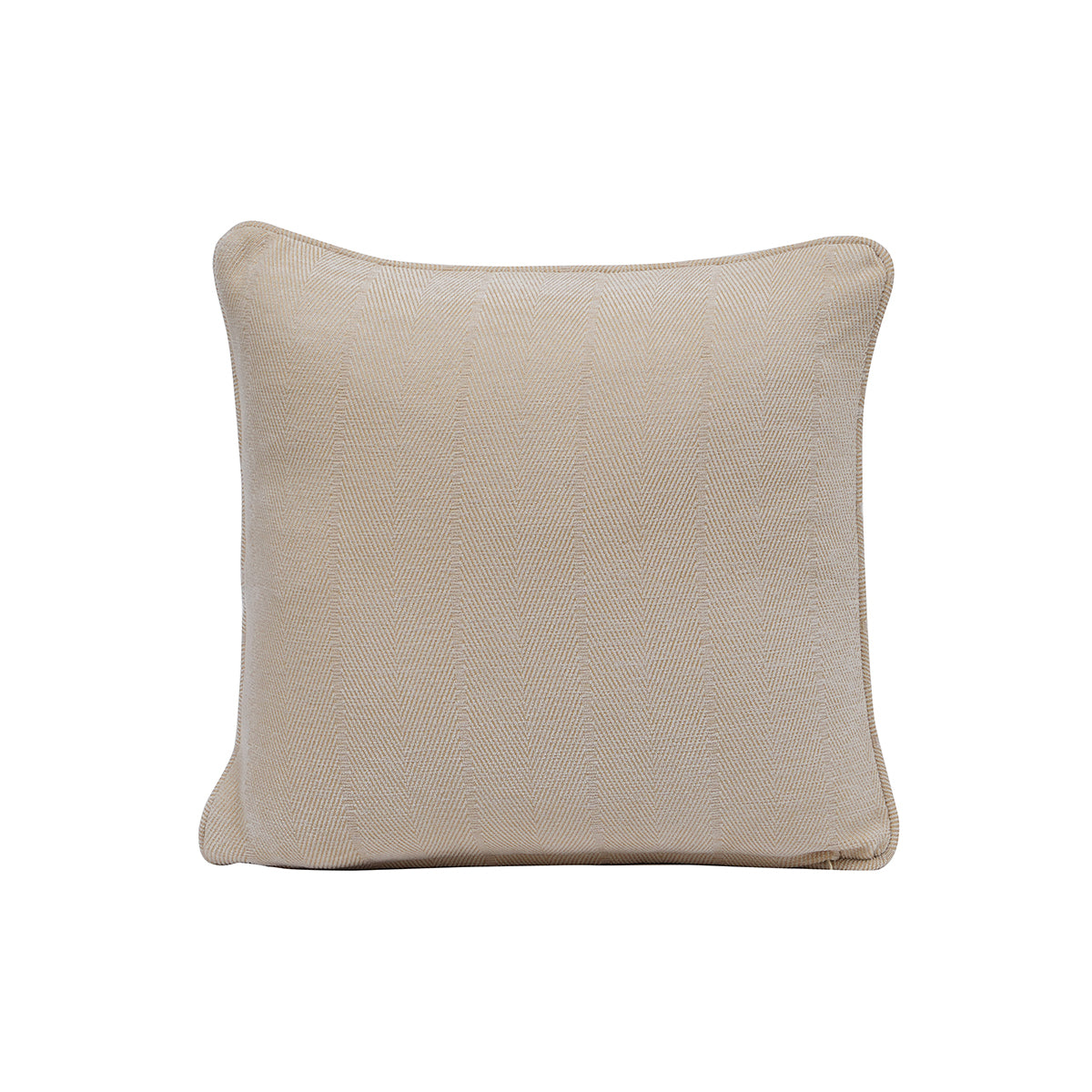 Caroline Herringbone Textured Soft Woven Beige Cushion Cover