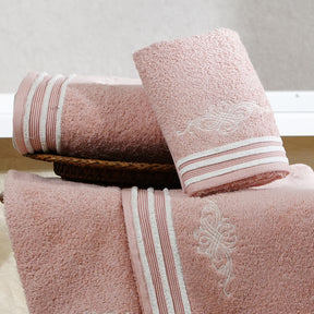 Tranquil Essence Cross Wise Anti-Bacterial, Anti-Fungal and Odour Resistant Peach Towel Set 40X70
