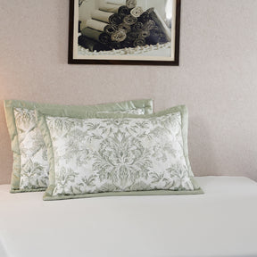 Tranquil Essence Napery Classic Quilted Green 2 PC Pillow Sham Set