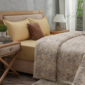 PBS Refined Retro Nouvel Damask 6PC Quilt/Quilted Bed Cover Set Neutral