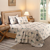 Nouveau Tradition Water Lily Blue Bed Sheet