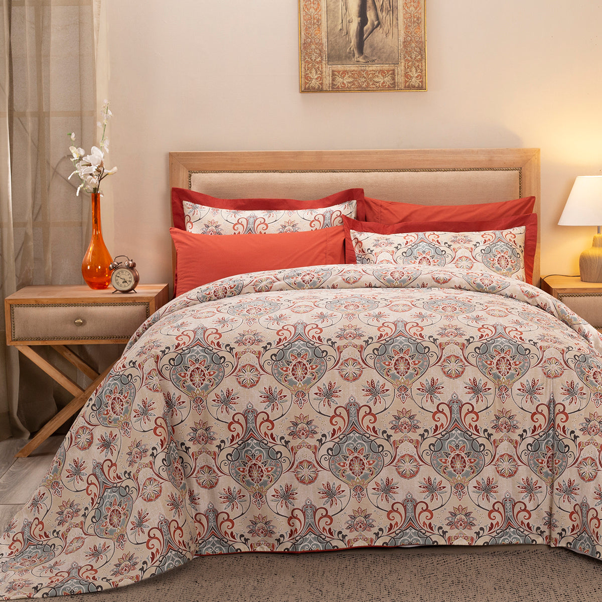 Nouveau Tradition Lawn Rerun Red Duvet Cover with Pillow Case
