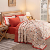 Nouveau Tradition Water Lily Summer AC Quilt/Quilted Bed Cover/Comforter Fiery Red