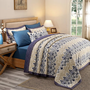 Nouveau Tradition Kaleen Global Blue Quilt Set