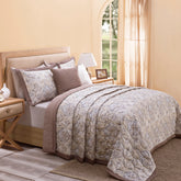 Nouveau Tradition Lawn Rerun 8PC Quilt/Quilted Bed Cover Set Neutral